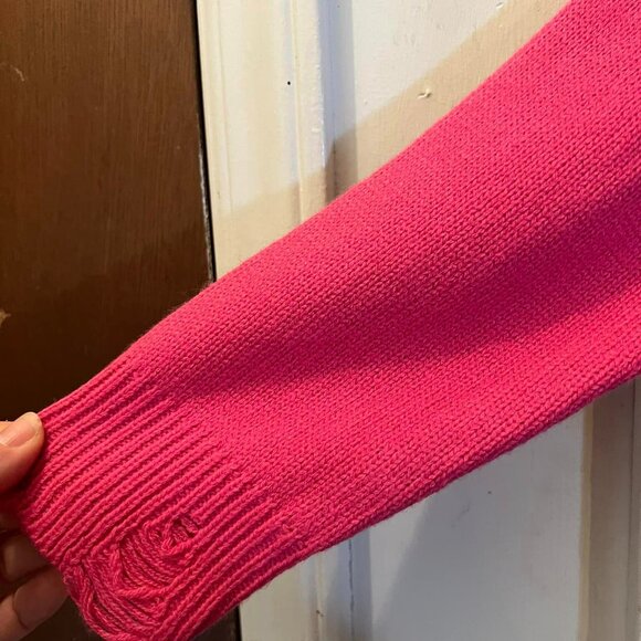 🐻Size L(11-13) - NOBO - Pink Distressed Sweater w/Skull Design - Picture 4 of 8